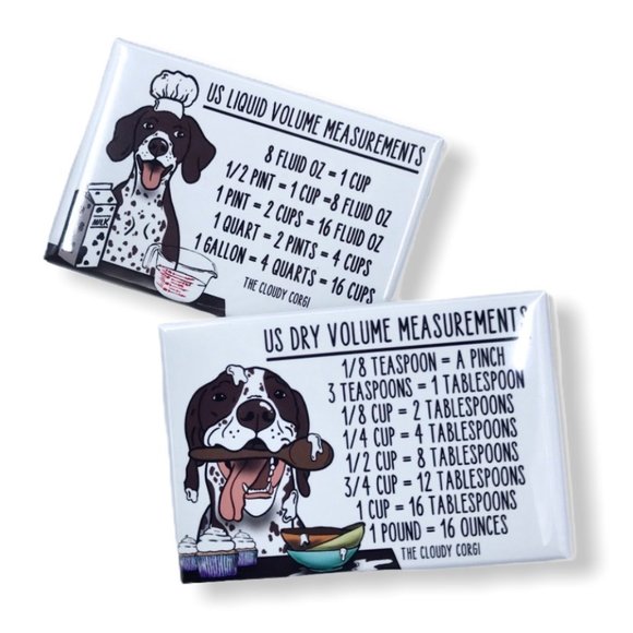 German Shorthaired Pointer Dog Measuring Chart Magnet Set Kitchen Baking Cooking - Picture 1 of 3